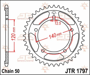JT SPROCKETS hátsó lánckerék, természetes színű, 2, nordicamoto.ro