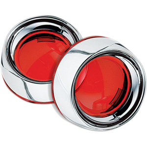 Deep-dish Bezels With Lens For Bullet Turn Signals Chrome, 2, nordicamoto.ro