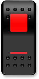 Rocker Switch Black, Red, 1, nordicamoto.ro