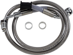 Extended Length Stainless Steel Brake Line Silver, Clear-coated