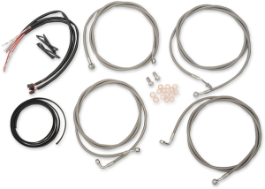 Complete Stainless Braided Handlebar Cable/brake Line Kit Silver