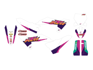 Graphic Kit Retro With Seat Cover White, Pink, 3, nordicamoto.ro