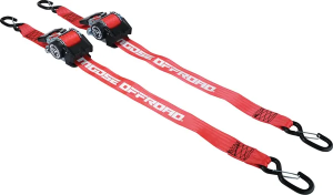 Retractable Ratcheting Straps Red 