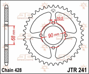 JT SPROCKETS hátsó lánckerék, természetes színű, 2, nordicamoto.ro