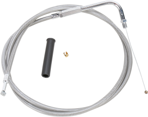 Stainless Braided Throttle Cable Silver