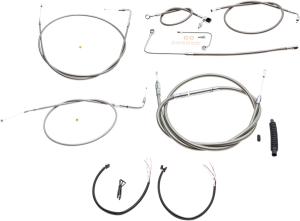 Complete Stainless Braided Handlebar Cable/brake Line Kit Silver, 1, nordicamoto.ro