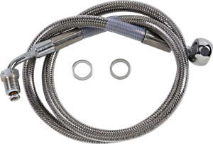 Extended Length Stainless Steel Brake Line Silver, Clear-coated