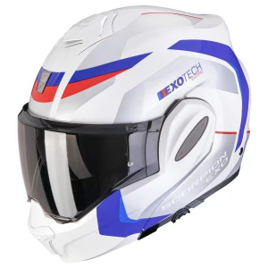 SCORPION EXO-TECH EVO PRO ACUTI M moduláris, hátrafelé nyitható sisak, fehér/kék/piros, 4, nordicamoto.ro