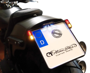 All-in-one 2.0 License Plate Holder W/ Led Plate Lights, Brake And Rear Lights Anodized Black, 2, nordicamoto.ro