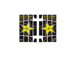 Rockstar Rad Louver Decals Black, Yellow, 2, nordicamoto.ro
