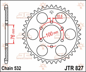 JT SPROCKETS hátsó lánckerék, természetes színű, 1, nordicamoto.ro
