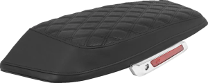 Lattice Stitched Saddlebag Lid Covers Black