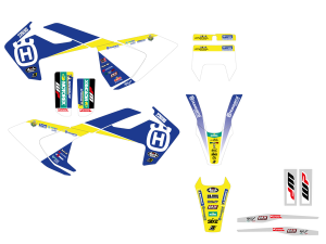 Trophy Graphic Kit Yellow, White, Blue, 2, nordicamoto.ro
