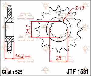JT SPROCKETS Első lánckerék, természetes színű, 2, nordicamoto.ro