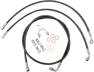 Black Braided Brake Line Kit Black