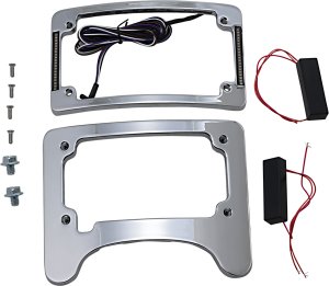 Turn Signal Eliminator With Tri Radius Illuminated Plate Frame Amber, White, 2, nordicamoto.ro