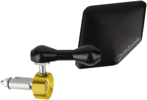 Halo Stainless Steel Bar End Mirror Black, 1, nordicamoto.ro