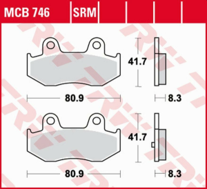 TRW szinterezett első/hátsó fékbetétek a KAWASAKI SC 250 EPSILON '02 / SUZUKI AN 400 BURGMAN '03–'06 / ITALJET JACK 125 '07 modellekhez, nordicamoto.ro