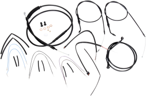 Complete Black Vinyl Handlebar Cable/line Kit For Ape Hanger Handlebars Black, 1, nordicamoto.ro
