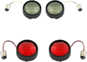 Complete Front & Rear Turn Signal Conversion Kit With Bullet Bezel Lenses Black, 1, nordicamoto.ro