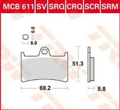 TRW szinterezett első fékbetétek STREET YAMAHA FZ6 '07–'10/FZS 600 '98–'01/MT-07 '14–'17/TRACER 700 '16–/ FZ8 '10–'16/MT-09 '16–/TDM 900 '02–'14/XT 1200Z SUPER TENERE '10 -/FJR 1300 '01-'16/XJR 1300 '99-'16/XV 1700 '03-'05/XV 1900 '06-'10, 1, nordicamoto.ro