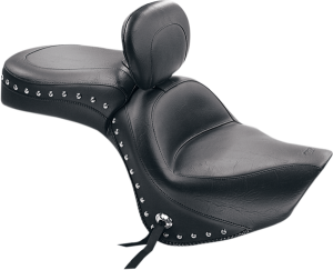 Wide Touring Seat With Driver Backrest Black