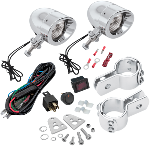 Highway Bar Mini Driving Lights Kit Chrome