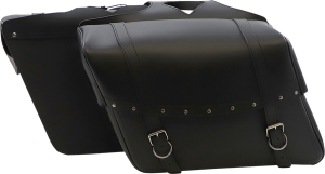 Highwayman Rivet Slant-style Saddlebags Black