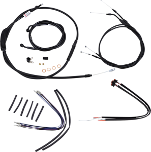 Complete Black Vinyl Handlebar Cable/line Kit For Ape Hanger Handlebars Black