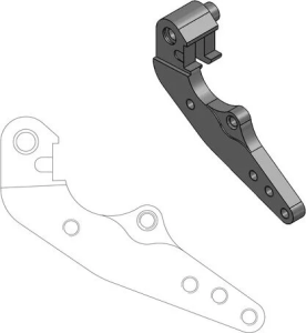 Rögzítőkonzol a 298 mm-es Dakar első féklemezhez, fekete, 1, nordicamoto.ro