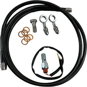 Extended Rear Brake Line Installation Kit Black