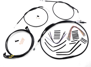 Complete Black Vinyl Handlebar Cable/line Kit For Ape Hanger Handlebars Black, 1, nordicamoto.ro