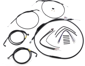 Complete Black Vinyl Handlebar Cable/line Kit For Ape Hanger Handlebars Black