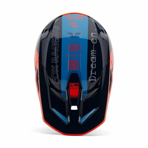 FOX V1 Race Spec gyermek sisak, fekete/kék/narancssárga, 4, nordicamoto.ro