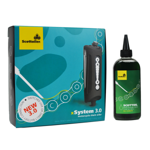 Scottoiler xSystem lánckenő rendszer + zöld, biológiailag lebontható kenőanyag, nordicamoto.ro