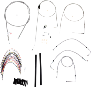 Complete Stainless Braided Handlebar Cable/brake Line Kit Silver