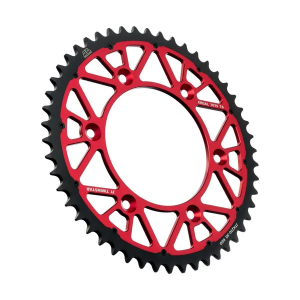 JT SPROCKETS Twinstar acél-alumínium hibrid lánckerék, fekete, piros , nordicamoto.ro