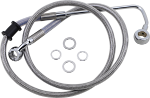 Extended Length Stainless Steel Brake Line Silver, Clear-coated