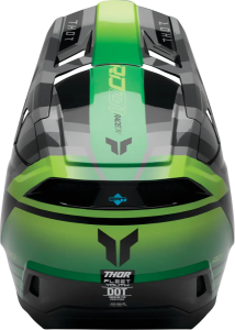 Thor Fleet Camber gyermek sisak, zöld/szürke/fekete, M-es méret – kis ördögöknek az utcára, teljes körű védelem a kis motorosoknak!, 3, nordicamoto.ro