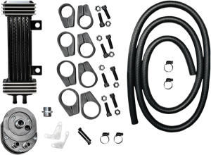 Vertical Frame-mount Oil Cooler Kit Black, 3, nordicamoto.ro
