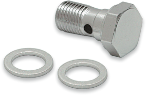 Universal Chrome Steel Banjo Bolt Silver, Chrome