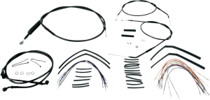 Complete Black Vinyl Handlebar Cable/line Kit For Ape Hanger Handlebars Black