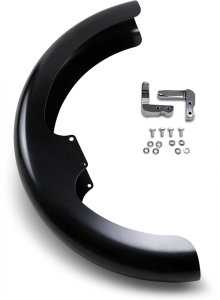 Hugger Front Fender With Mounting Blocks For Softail/dyna Black