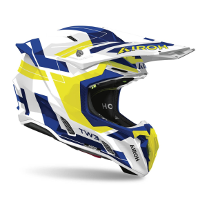 Airoh Twist akció, Airoh Twist 3 Dynasty motokrossz-sisak, kék/fényes sárga, nordicamoto.ro