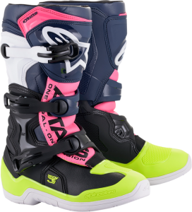 Cizme copii Alpinestars Tech 3S Black/Dark Blue/Pink Fluorescent 39,5, 2, nordicamoto.ro