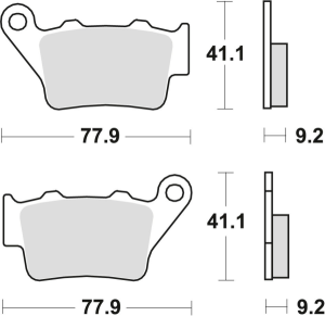 TRW szinterezett RACING hátsó fékbetétek (PERFORMANCE) APRILIA PEGASO 650 '01–'10/ETV 1200 CAPONORD '13–'17/HONDA NX 650 DOMINATOR '95–'01/YAMAHA MT-03 / XT 660 '04–'16/XT 660Z TENERE '08–'16