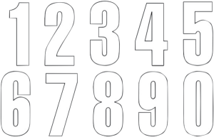 Three Series Numbers White, 3, nordicamoto.ro