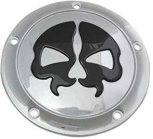 Split Skull Derby Cover Black, Chrome, 2, nordicamoto.ro