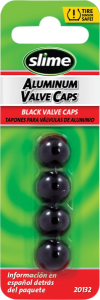 Valve Caps Aluminium Anodized, Black 