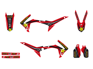 Rockstar Graphic Kits With Seat Cover Yellow, Red, Black, 3, nordicamoto.ro